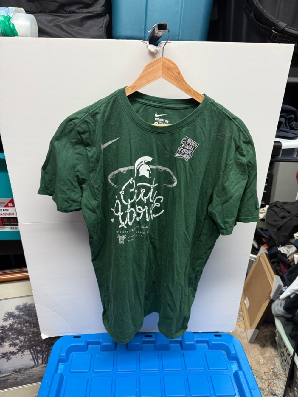 Nike Dark Green and White 'Spartans' Rope Graphic Tee